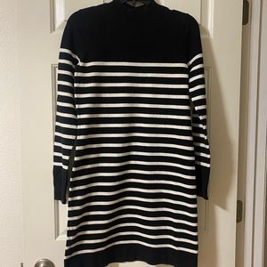 Loft Black and White Striped Sweater Dress (XS)
